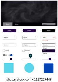 Dark BLUE vector design ui kit with universe stars. Decorative ui kit design in abstract style with colorful sky. This sample is for your website.