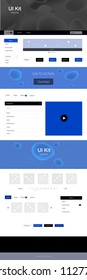 Dark BLUE vector design ui kit with curved circles. Colorful illustration in abstract memphis style with gradient. This template you can use for websites.