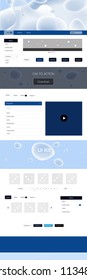Dark BLUE vector design ui kit with curved circles. Modern gradient abstract illustration with bandy lines. Beautiful layout for websites, landing pages.