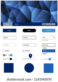 Dark BLUE vector design ui kit with mosaic. Decorative ui kit design in abstract style with colorful crystals. Modern template for your landing page.