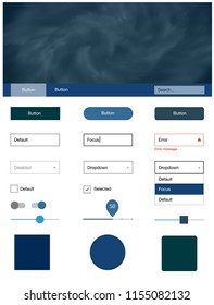 Dark BLUE vector design ui kit with universe stars. Decorative ui kit design in abstract style with colorful sky. This sample is for your website.