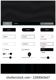Dark BLUE vector design ui kit with curved circles. Modern gradient abstract illustration with bandy lines. This sample is for your website.