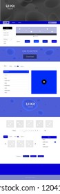Dark BLUE vector design ui kit with curved circles. Modern gradient abstract illustration with bandy lines. Modern template for your landing page.
