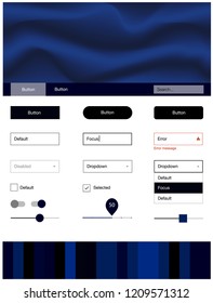 Dark BLUE vector design ui kit with curved circles. Glitter abstract illustration with blurred bubble shapes.. This template you can use for landing pages.