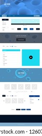 Dark BLUE vector design ui kit with curved circles. Colorful abstract illustration with gradient lines. Beautiful layout for websites, landing pages.