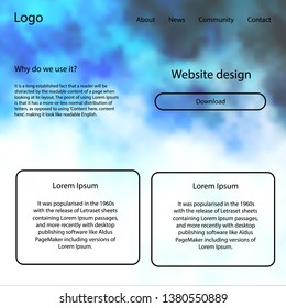 Dark BLUE vector design ui kit with universe stars. Beautiful ui ux kit with colorful sky in its header. Simple colorful design for websites.