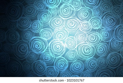 Dark BLUE vector doodle blurred texture. Creative illustration in blurred style with roses. The pattern can be used for coloring books and pages for kids.