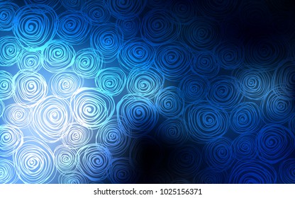 Dark BLUE vector doodle blurred background. Decorative shining illustration with doodles on abstract template. A new texture for your design.