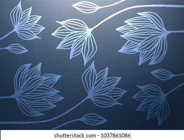 Dark BLUE vector doodle blurred template. Decorative shining illustration with doodles on abstract template. A completely new design for your business.