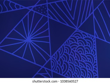 Dark BLUE vector doodle blurred texture. Modern geometrical abstract illustration with doodles. The pattern can be used for wallpapers and coloring books.