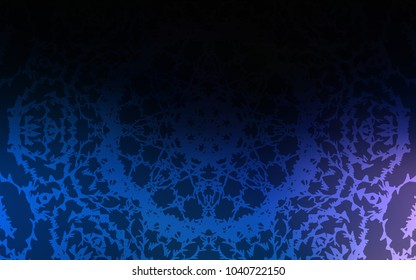 Dark BLUE vector doodle blurred pattern. Creative illustration in blurred style with doodles made by child. The elegant pattern can be used as a part of a brand book.