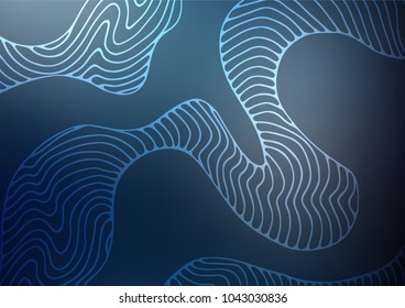 Dark BLUE vector doodle blurred texture. Glitter abstract illustration with doodles and Zen tangles. The best blurred design for your business.