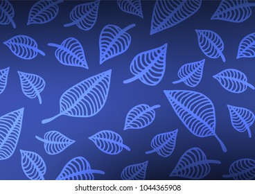 Dark BLUE vector doodle blurred background. Brand-new colored illustration in blurry style with doodles. Hand painted design for web, wrapping, wallpaper.