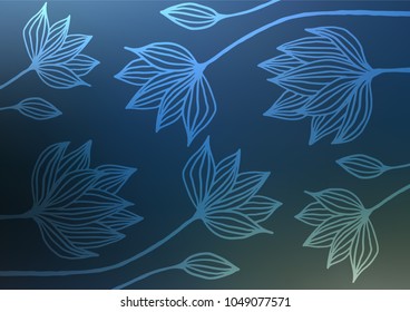 Dark BLUE vector doodle blurred template. Colorful illustration in abstract style with doodles and Zen tangles. Hand painted design for web, wrapping, wallpaper.
