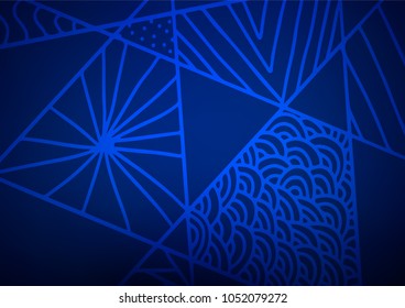 Dark BLUE vector doodle blurred texture. A completely new color illustration in doodle style. The doodle design can be used for your web site.