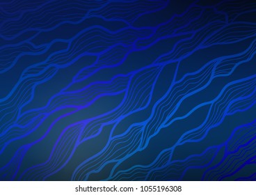 Dark BLUE vector doodle blurred texture. Colorful abstract illustration with lines in Asian style. A completely new design for your business.