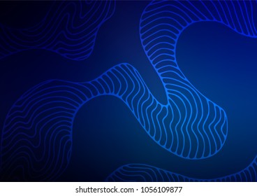 Dark BLUE vector doodle blurred pattern. Decorative shining illustration with doodles on abstract template. A completely new design for your business.