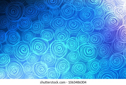 Dark BLUE vector doodle blurred pattern. Doodle illustration of roses in Origami style with gradient. A new texture for your design.