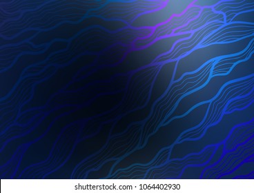 Dark BLUE vector doodle blurred background. Decorative shining illustration with doodles on abstract template. A new texture for your design.