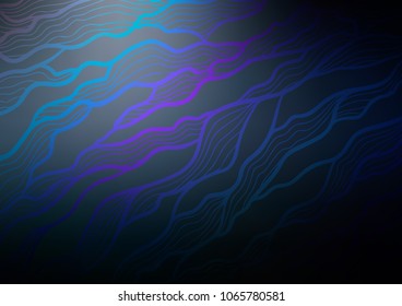 Dark BLUE vector doodle blurred pattern. Shining colored illustration with doodles in Zen tangle style. Hand painted design for web, leaflet, textile.