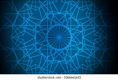 Dark BLUE vector doodle blurred background. An elegant bright illustration with lines drawn by child in Natural style. A new texture for your design.