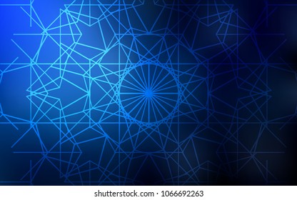 Dark BLUE vector doodle blurred texture. A vague abstract illustration with doodles drawn by child in Indian style. Brand-new design for your business.