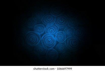 Dark BLUE vector doodle blurred background. Glitter abstract illustration with doodles and roses. The pattern can be used for heads of websites and designs.