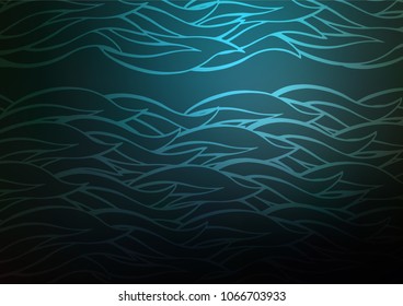 Dark BLUE vector doodle blurred template. Ethnic elegant natural pattern with gradient. A completely new template for your business design.