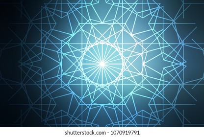 Dark BLUE vector doodle blurred pattern. Doodle illustration made by child in Origami style with gradient. A completely new design for your business.