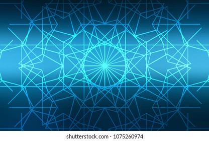 Dark BLUE vector doodle blurred template. Shining colored illustration with childish doodles in Arabic style. Brand-new design for your business.