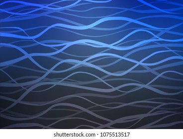 Dark BLUE vector doodle blurred background. Ethnic elegant natural pattern with gradient. The elegant pattern can be used as a part of a brand book.