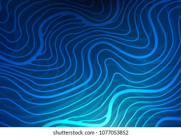 Dark BLUE vector doodle blurred pattern. Shining colored illustration with doodles in Zen tangle style. A completely new design for your business.