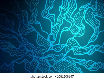 Dark BLUE vector doodle blurred pattern. Doodles on blurred abstract background with gradient. The pattern can be used for heads of websites and designs.