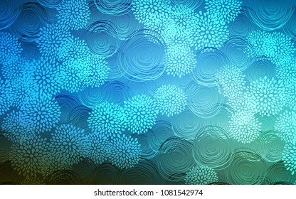 Dark BLUE vector doodle blurred background. Creative illustration in blurred style with flowers. The template can be used as a background for cell phones.