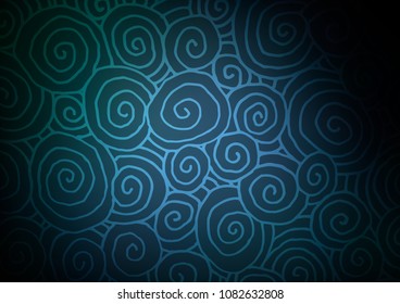 Dark BLUE vector doodle blurred background. Blurred decorative design in Indian style with Zen tangles. The pattern can be used for coloring books and pages for kids.