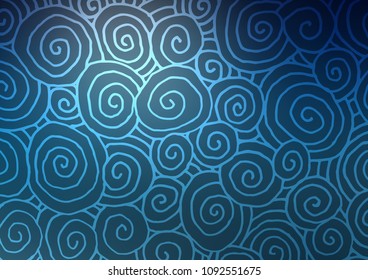 Dark BLUE vector doodle blurred background. Modern geometrical abstract illustration with doodles. The completely new template can be used for your brand book.