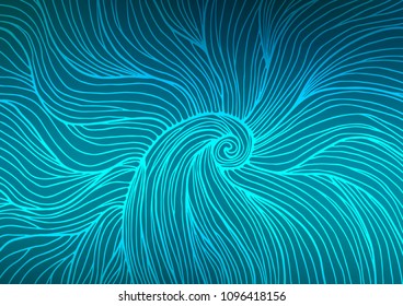 Dark BLUE vector doodle blurred background. Ethnic elegant natural pattern with gradient. A completely new design for your business.
