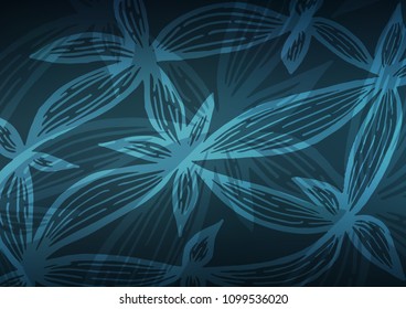 Dark BLUE vector doodle blurred template. Sketchy hand drawn doodles on blurred background. Hand painted design for web, wrapping, wallpaper.