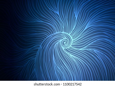 Dark BLUE vector doodle blurred background. Colorful abstract illustration with lines in Asian style. The elegant pattern can be used as a part of a brand book.