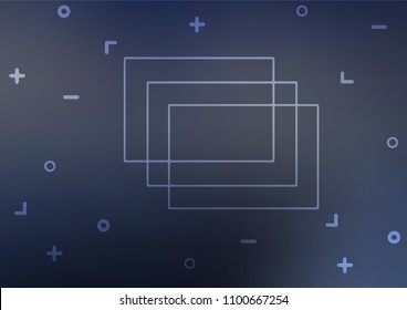 Dark BLUE vector doodle blurred texture. Colorful abstract illustration with lines in Asian style. The textured pattern can be used for website.