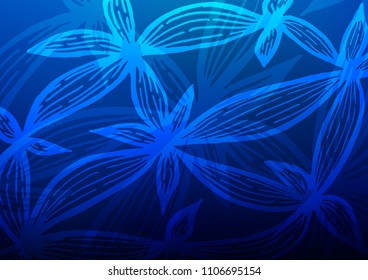 Dark BLUE vector doodle blurred pattern. A completely new color illustration in doodle style. A completely new template for your business design.