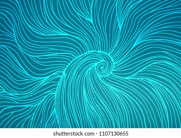 Dark BLUE vector doodle blurred template. Shining colored illustration with doodles in Zen tangle style. A completely new template for your business design.