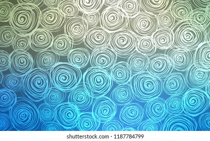 Dark BLUE vector doodle blurred pattern. Roses on blurred abstract background with gradient. The textured pattern can be used for website.