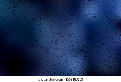 Dark BLUE vector doodle blurred pattern. Doodle illustration of roses in Origami style with gradient. A completely new template for your business design.