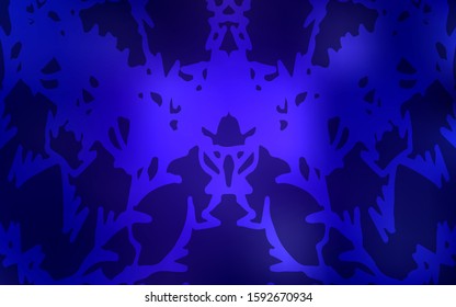 Dark BLUE vector doodle blurred texture. Sketchy doodles drawn by child on blurred background. The pattern can be used for coloring books and pages for kids.