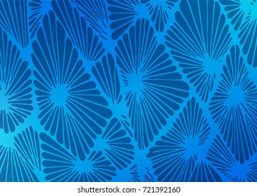 Dark BLUE vector doodle blurred pattern. Doodles on blurred abstract background with gradient. The pattern can be used for coloring books and pages for kids.