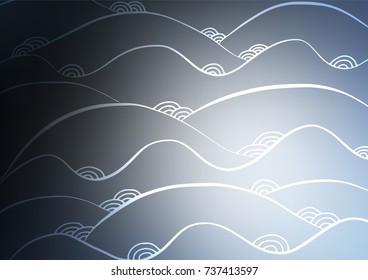 Dark BLUE vector doodle blurred background. Creative illustration in blurred style with doodles and Zen tangles. The textured pattern can be used for website.