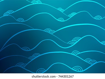 Dark BLUE vector doodle blurred texture. Decorative shining illustration with doodles on abstract template. Brand-new style for your business design.