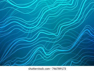 Dark BLUE vector doodle blurred template. Modern geometrical abstract illustration with doodles. Hand painted design for web, wrapping, wallpaper.