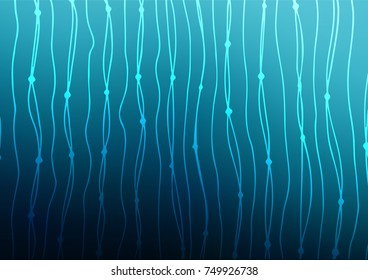 Dark BLUE vector doodle blurred template. Blurred decorative design in Indian style with lines. The completely new template can be used for your brand book.
